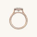 Load image into Gallery viewer, The Lunea – Floating Bezel Solitaire Solara Halo Engagement Ring