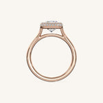 Load image into Gallery viewer, The Lunea – Floating Bezel Solitaire Solara Halo Engagement Ring