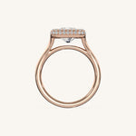 Load image into Gallery viewer, The Lunea – Floating Bezel Solitaire Solara Halo Engagement Ring