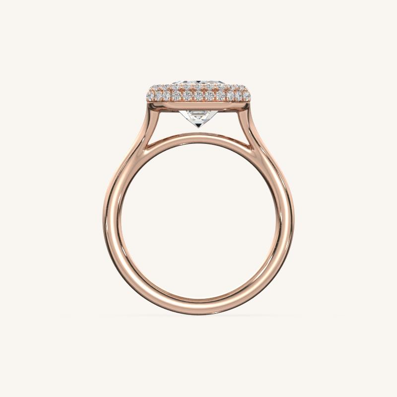 The Lunea – Floating Bezel Solitaire Solara Halo Engagement Ring