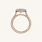 Load image into Gallery viewer, The Lunea – Floating Bezel Solitaire Solara Halo Engagement Ring