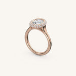 Load image into Gallery viewer, The Lunea – Floating Bezel Solitaire Solara Halo Engagement Ring