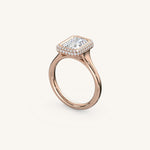 Load image into Gallery viewer, The Lunea – Floating Bezel Solitaire Solara Halo Engagement Ring