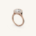 Load image into Gallery viewer, The Lunea – Floating Bezel Solitaire Solara Halo Engagement Ring