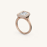 Load image into Gallery viewer, The Lunea – Floating Bezel Solitaire Solara Halo Engagement Ring