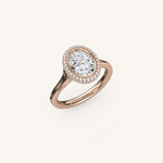 Load image into Gallery viewer, The Lunea – Floating Bezel Solitaire Solara Halo Engagement Ring