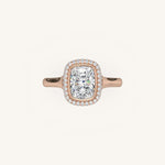Load image into Gallery viewer, The Lunea – Floating Bezel Solitaire Solara Halo Engagement Ring