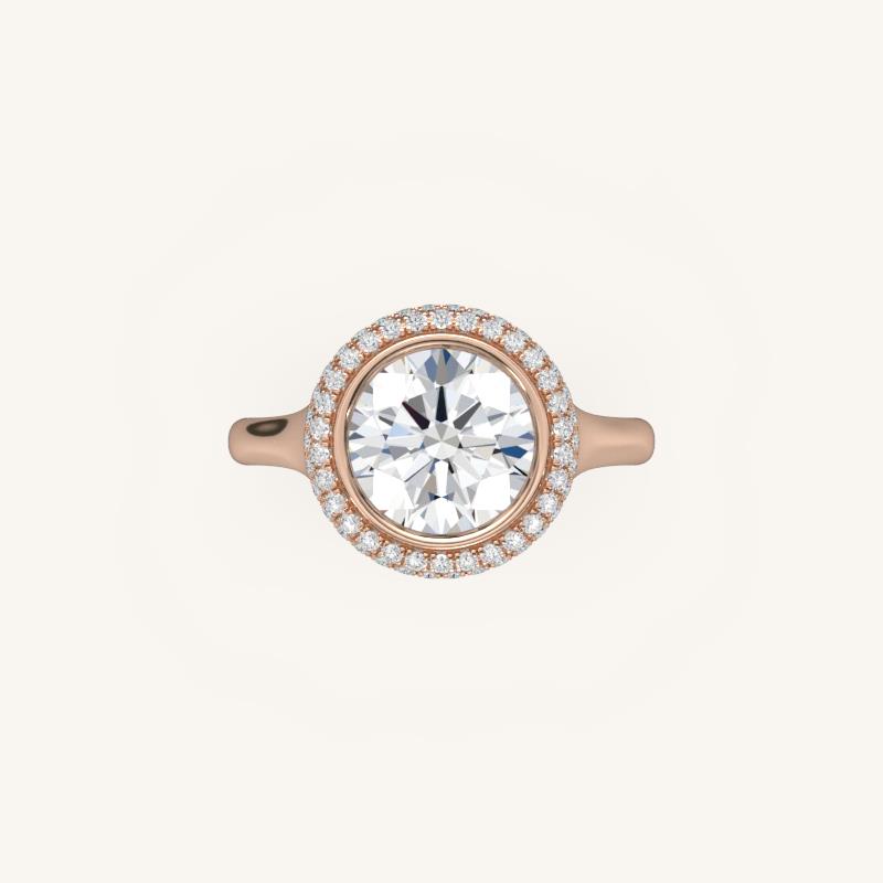 The Lunea – Floating Bezel Solitaire Solara Halo Engagement Ring