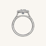 Load image into Gallery viewer, The Lunea – Floating Bezel Solitaire Solara Halo Engagement Ring