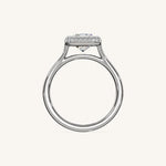 Load image into Gallery viewer, The Lunea – Floating Bezel Solitaire Solara Halo Engagement Ring