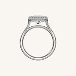 Load image into Gallery viewer, The Lunea – Floating Bezel Solitaire Solara Halo Engagement Ring