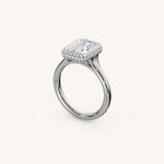 Load image into Gallery viewer, The Lunea – Floating Bezel Solitaire Solara Halo Engagement Ring