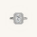 Load image into Gallery viewer, The Lunea – Floating Bezel Solitaire Solara Halo Engagement Ring