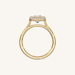 Load image into Gallery viewer, The Lunea – Floating Bezel Solitaire Solara Halo Engagement Ring