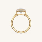 Load image into Gallery viewer, The Lunea – Floating Bezel Solitaire Solara Halo Engagement Ring