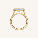 Load image into Gallery viewer, The Lunea – Floating Bezel Solitaire Solara Halo Engagement Ring