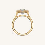 Load image into Gallery viewer, The Lunea – Floating Bezel Solitaire Solara Halo Engagement Ring