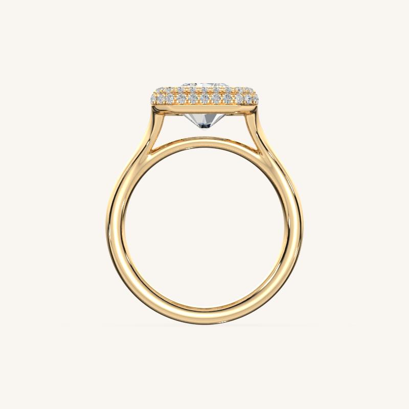 The Lunea – Floating Bezel Solitaire Solara Halo Engagement Ring