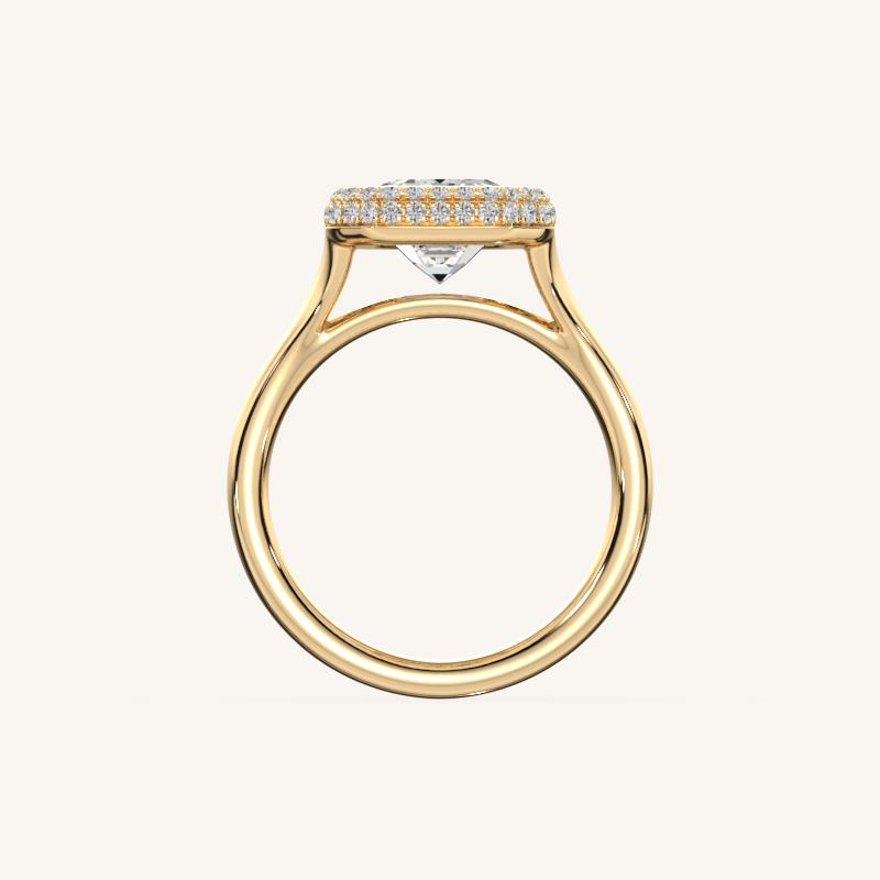 The Lunea – Floating Bezel Solitaire Solara Halo Engagement Ring