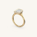Load image into Gallery viewer, The Lunea – Floating Bezel Solitaire Solara Halo Engagement Ring