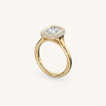 Load image into Gallery viewer, The Lunea – Floating Bezel Solitaire Solara Halo Engagement Ring