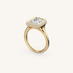 Load image into Gallery viewer, The Lunea – Floating Bezel Solitaire Solara Halo Engagement Ring