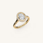 Load image into Gallery viewer, The Lunea – Floating Bezel Solitaire Solara Halo Engagement Ring