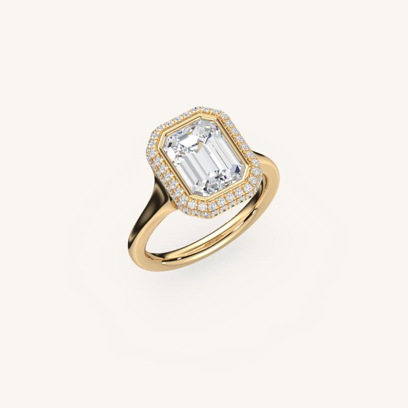 The Lunea – Floating Bezel Solitaire Solara Halo Engagement Ring