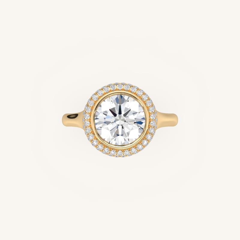 The Lunea – Floating Bezel Solitaire Solara Halo Engagement Ring