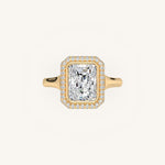 Load image into Gallery viewer, The Lunea – Floating Bezel Solitaire Solara Halo Engagement Ring