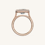 Load image into Gallery viewer, The Lunea – Floating Bezel Solitaire Solara Halo Engagement Ring (E-W)