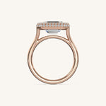 Load image into Gallery viewer, The Lunea – Floating Bezel Solitaire Solara Halo Engagement Ring (E-W)