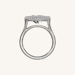 Load image into Gallery viewer, The Lunea – Floating Bezel Solitaire Solara Halo Engagement Ring (E-W)