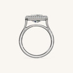 Load image into Gallery viewer, The Lunea – Floating Bezel Solitaire Solara Halo Engagement Ring (E-W)