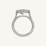 Load image into Gallery viewer, The Lunea – Floating Bezel Solitaire Solara Halo Engagement Ring (E-W)