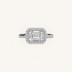 Load image into Gallery viewer, The Lunea – Floating Bezel Solitaire Solara Halo Engagement Ring (E-W)