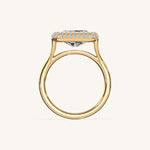 Load image into Gallery viewer, The Lunea – Floating Bezel Solitaire Solara Halo Engagement Ring (E-W)