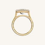 Load image into Gallery viewer, The Lunea – Floating Bezel Solitaire Solara Halo Engagement Ring (E-W)