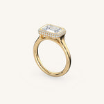 Load image into Gallery viewer, The Lunea – Floating Bezel Solitaire Solara Halo Engagement Ring (E-W)