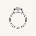 Load image into Gallery viewer, The Lunea – Floating Bezel Solitaire Solara Halo Engagement Ring with ¾ Diamond Shank