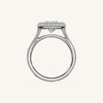 Load image into Gallery viewer, The Lunea – Floating Bezel Solitaire Solara Halo Engagement Ring with ¾ Diamond Shank