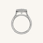 Load image into Gallery viewer, The Lunea – Floating Bezel Solitaire Solara Halo Engagement Ring with ¾ Diamond Shank