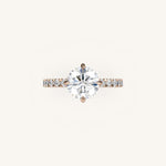 Load image into Gallery viewer, The Trelisse – Hidden Halo Diamond Engagement Ring (E-W)