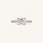 Load image into Gallery viewer, The Trelisse – Hidden Halo Diamond Engagement Ring (E-W)