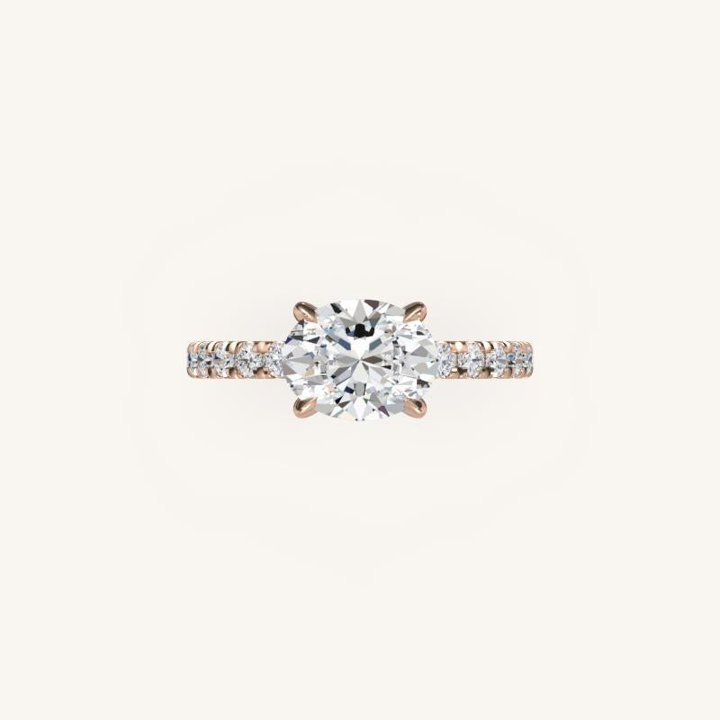 The Trelisse – Hidden Halo Diamond Engagement Ring (E-W)