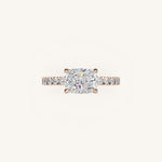 Load image into Gallery viewer, The Trelisse – Hidden Halo Diamond Engagement Ring (E-W)