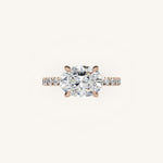 Load image into Gallery viewer, The Trelisse – Hidden Halo Diamond Engagement Ring (E-W)