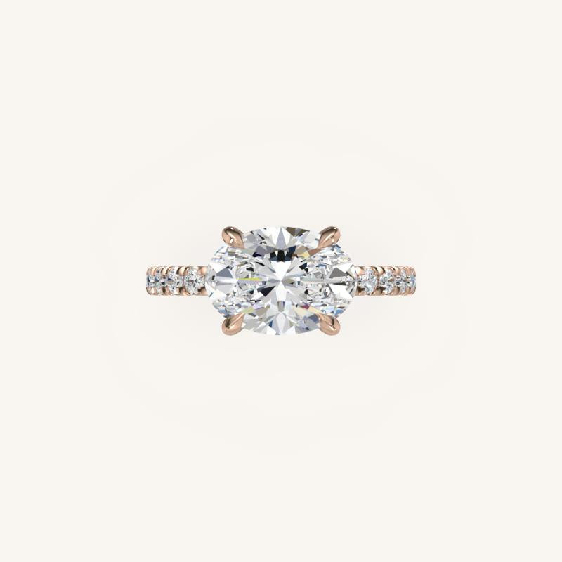 The Trelisse – Hidden Halo Diamond Engagement Ring (E-W)