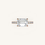 Load image into Gallery viewer, The Trelisse – Hidden Halo Diamond Engagement Ring (E-W)