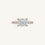 Load image into Gallery viewer, The Trelisse – Hidden Halo Diamond Engagement Ring (E-W)